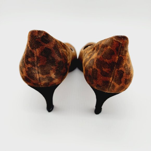 Amalfi Vilma Pumps Heels Womens Size 8.5B Leather Made In Italy Cheetah Print - Picture 6 of 9